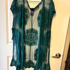 Shyanne Teal Lace Tunic Top
